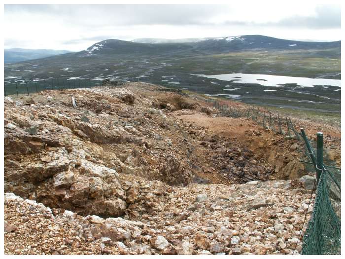 Gruvhl i verberget.